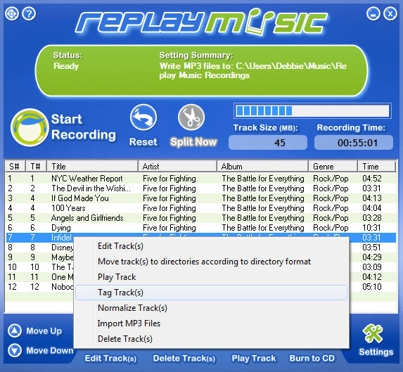 right-click menu