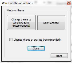 Windows theme options