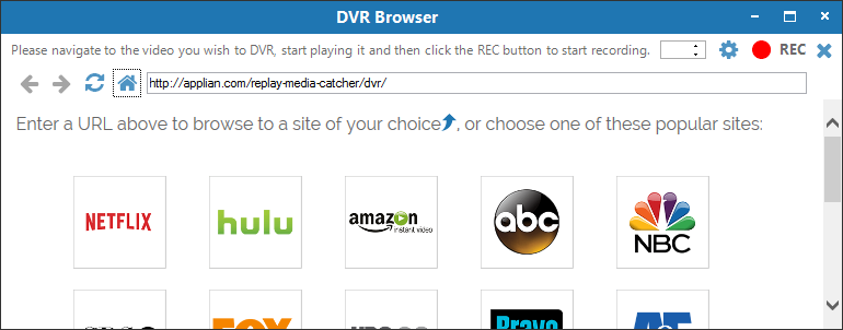 DVR Browser window